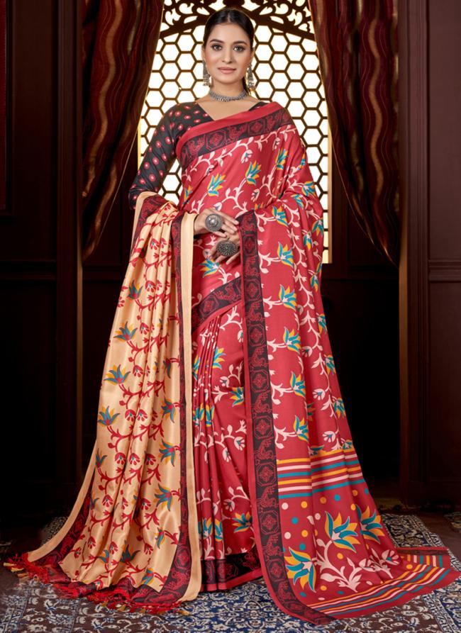 Pasmina Multi Colour Casual Wear Printed Saree